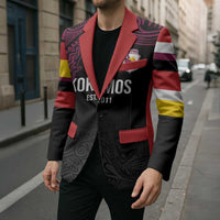 Queensland Papua New Guinea Custom Blazer All Black Pacific PNG Tribal Style - Polynesian Pride