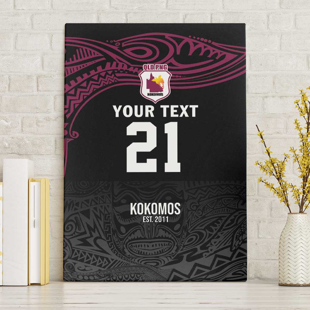 Queensland Papua New Guinea Custom Canvas Wall Art All Black Pacific PNG Tribal Style
