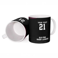 Queensland Papua New Guinea Custom Ceramic Mug All Black Pacific PNG Tribal Style LT9 - Polynesian Pride