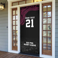 Queensland Papua New Guinea Custom Door Cover All Black Pacific PNG Tribal Style - Polynesian Pride