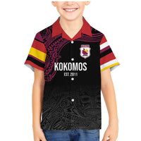 Queensland Papua New Guinea Custom Family Matching Mermaid Dress and Hawaiian Shirt All Black Pacific PNG Tribal Style