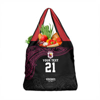 Queensland Papua New Guinea Custom Grocery Bag All Black Pacific PNG Tribal Style