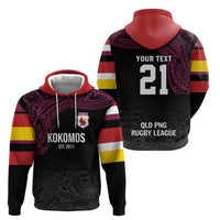 Queensland Papua New Guinea Custom Hoodie All Black Pacific PNG Tribal Style
