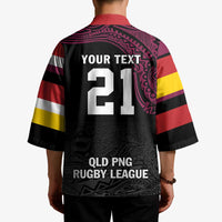 Queensland Papua New Guinea Custom Kimono All Black Pacific PNG Tribal Style - Polynesian Pride