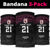 Queensland Papua New Guinea Custom Neck Gaiter All Black Pacific PNG Tribal Style - Polynesian Pride