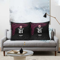 Queensland Papua New Guinea Custom Pillow Cover All Black Pacific PNG Tribal Style - Polynesian Pride