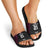 Queensland Papua New Guinea Custom Slide Sandals All Black Pacific PNG Tribal Style - Polynesian Pride