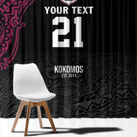 Queensland Papua New Guinea Custom Window Curtain All Black Pacific PNG Tribal Style