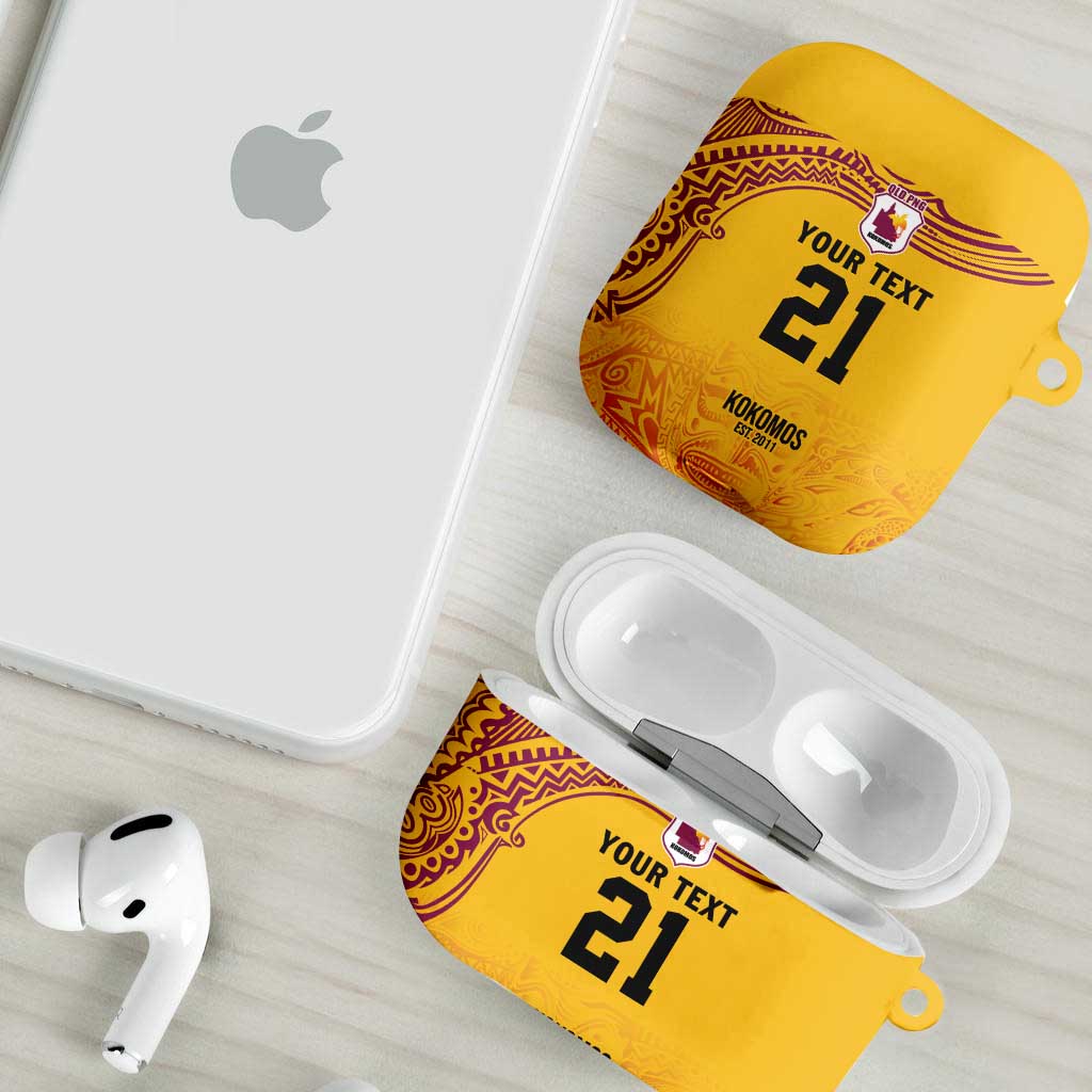Queensland Papua New Guinea Custom AirPods Case All Gold Pacific PNG Tribal Style - Polynesian Pride