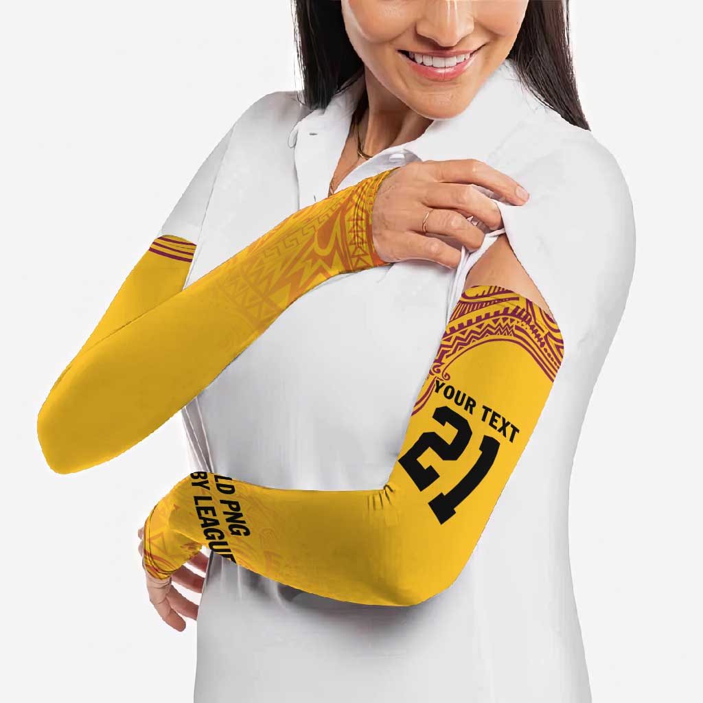 Queensland Papua New Guinea Custom Arm Sleeves All Gold Pacific PNG Tribal Style - Polynesian Pride