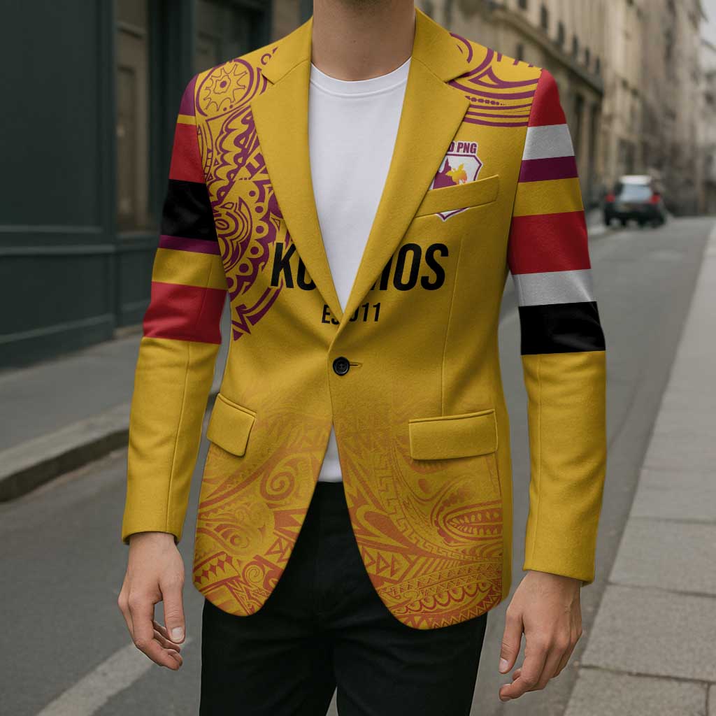 Queensland Papua New Guinea Custom Blazer All Gold Pacific PNG Tribal Style - Polynesian Pride