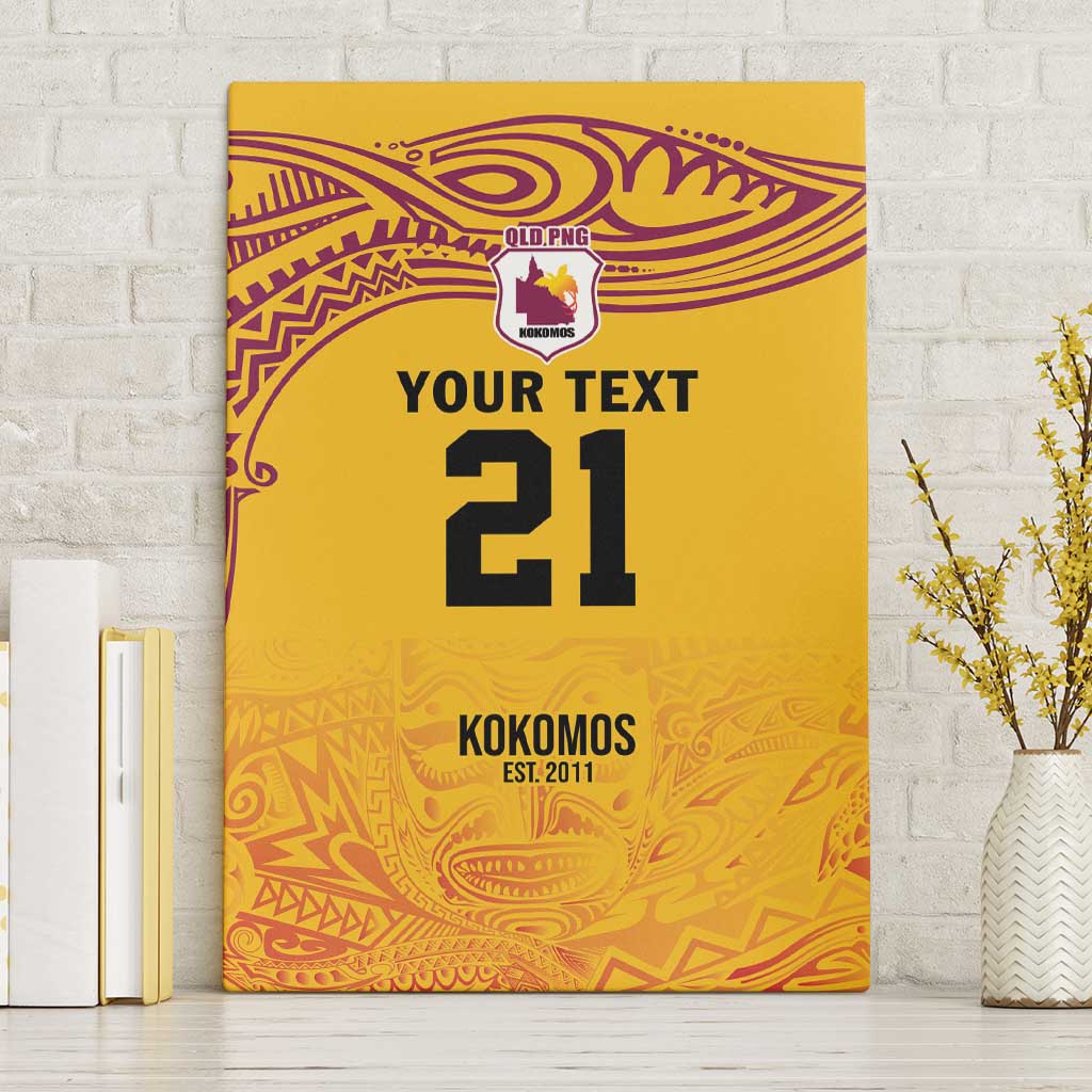 Queensland Papua New Guinea Custom Canvas Wall Art All Gold Pacific PNG Tribal Style