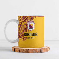 Queensland Papua New Guinea Custom Ceramic Mug All Gold Pacific PNG Tribal Style LT9 Gold - Polynesian Pride