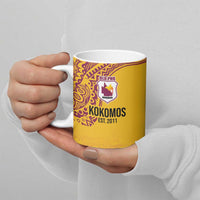 Queensland Papua New Guinea Custom Ceramic Mug All Gold Pacific PNG Tribal Style LT9 - Polynesian Pride