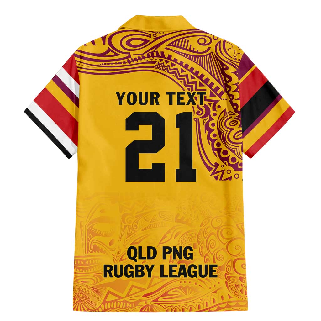 Queensland Papua New Guinea Custom Family Matching Mermaid Dress and Hawaiian Shirt All Gold Pacific PNG Tribal Style