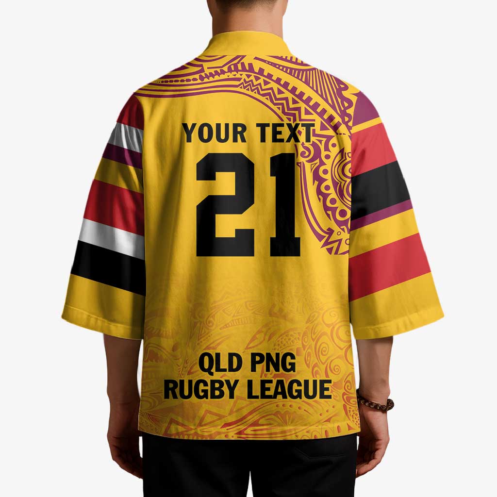 Queensland Papua New Guinea Custom Kimono All Gold Pacific PNG Tribal Style - Polynesian Pride