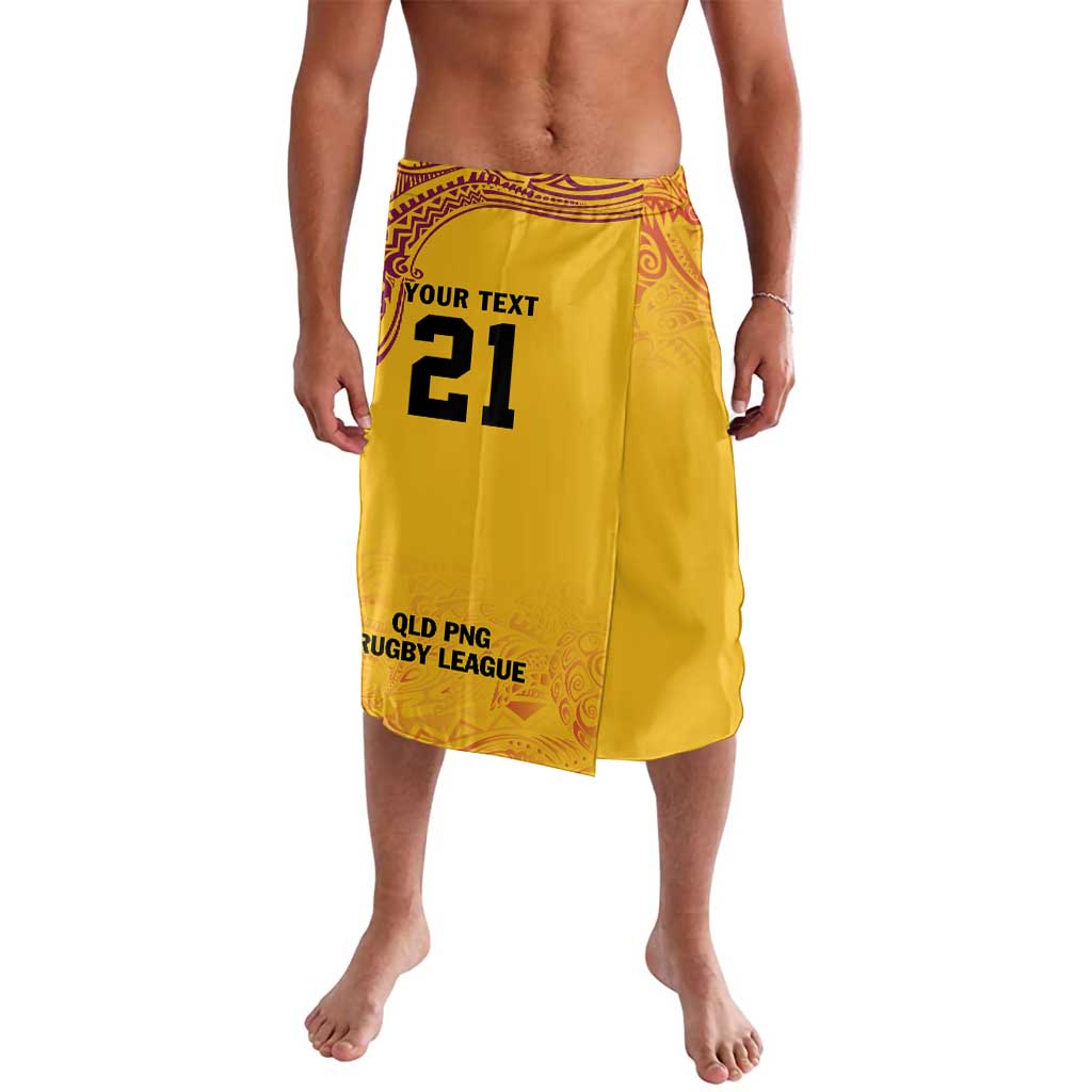 Queensland Papua New Guinea Custom Lavalava All Gold Pacific PNG Tribal Style