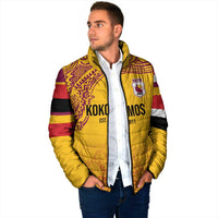 Queensland Papua New Guinea Custom Padded Jacket All Gold Pacific PNG Tribal Style LT9 - Polynesian Pride