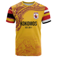 Queensland Papua New Guinea Custom T Shirt All Gold Pacific PNG Tribal Style