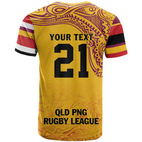 Queensland Papua New Guinea Custom T Shirt All Gold Pacific PNG Tribal Style