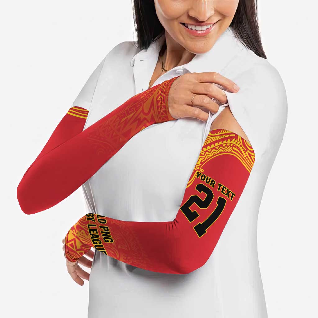 Queensland Papua New Guinea Custom Arm Sleeves All Red Pacific PNG Tribal Style - Polynesian Pride