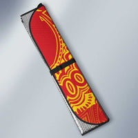 Queensland Papua New Guinea Custom Auto Sun Shade All Red Pacific PNG Tribal Style - Polynesian Pride