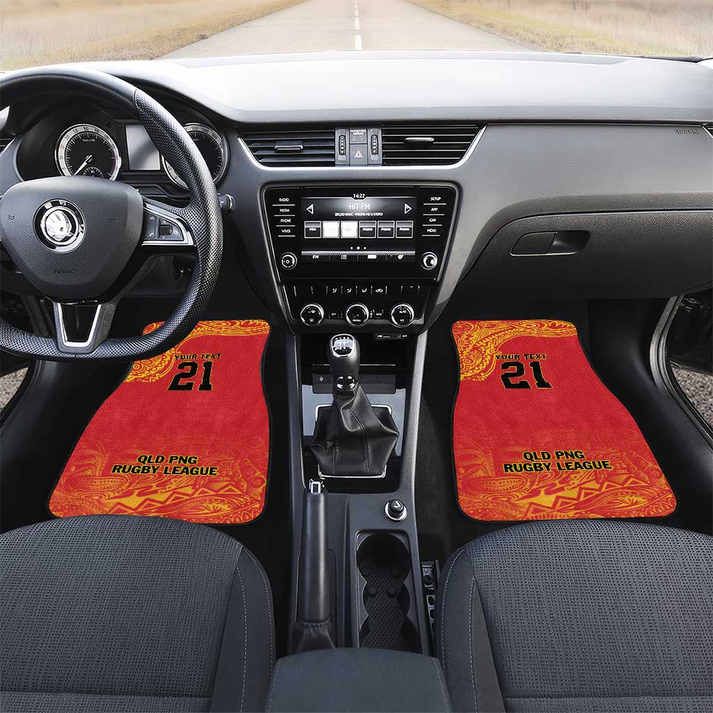 Queensland Papua New Guinea Custom Car Mats All Red Pacific PNG Tribal Style