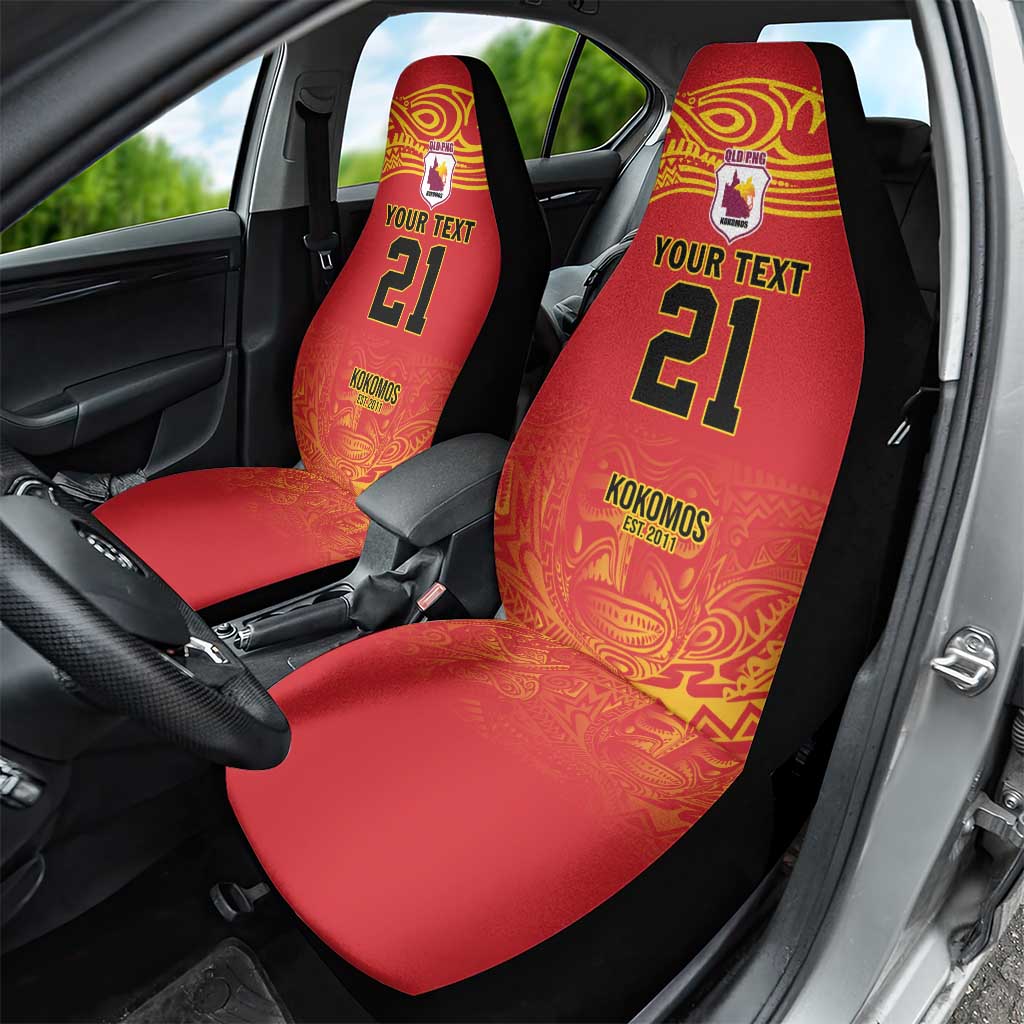 Queensland Papua New Guinea Custom Car Seat Cover All Red Pacific PNG Tribal Style