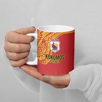 Queensland Papua New Guinea Custom Ceramic Mug All Red Pacific PNG Tribal Style LT9 - Polynesian Pride