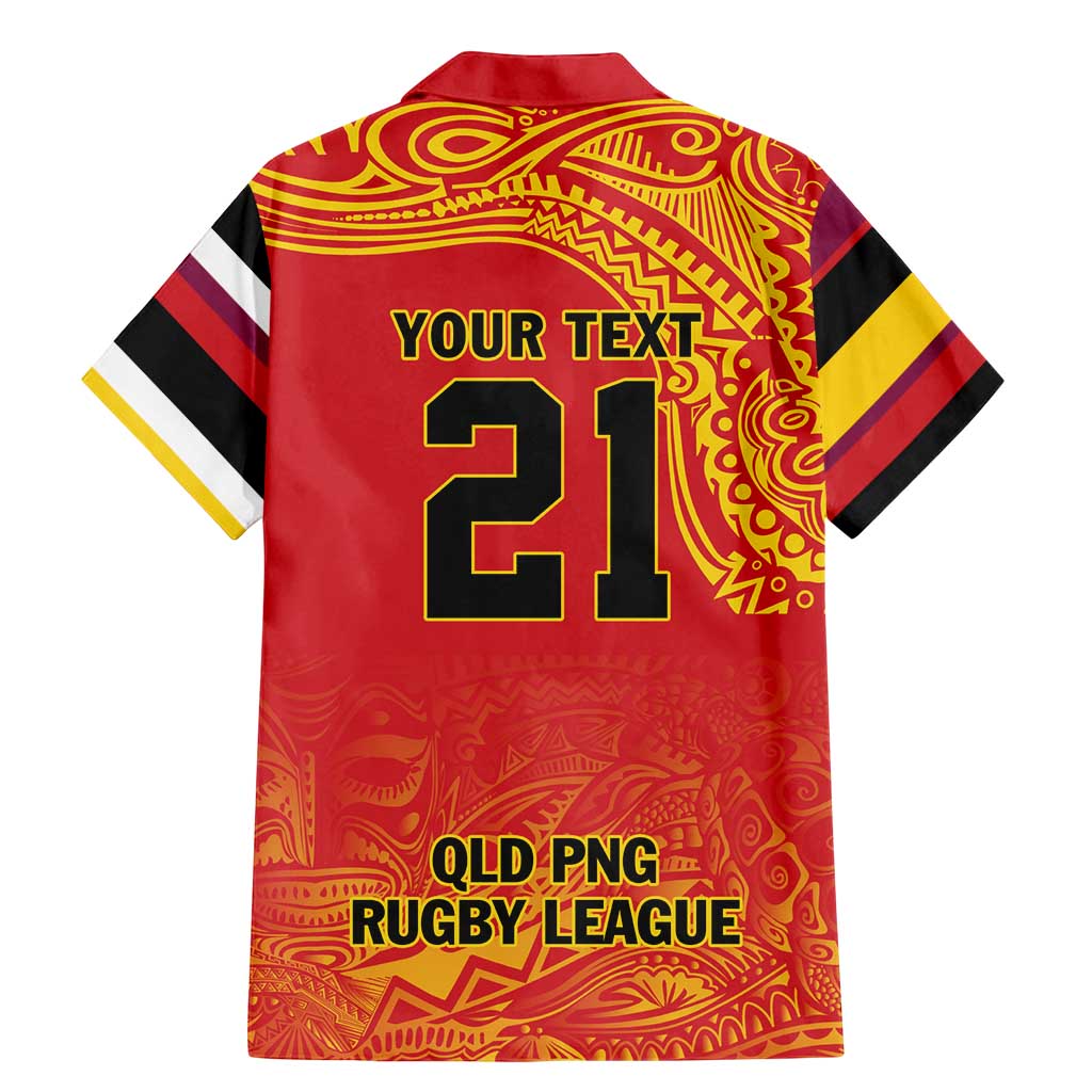 Queensland Papua New Guinea Custom Family Matching Mermaid Dress and Hawaiian Shirt All Red Pacific PNG Tribal Style