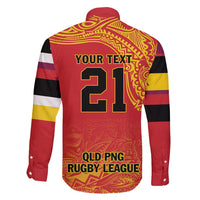 Queensland Papua New Guinea Custom Family Matching Off Shoulder Short Dress and Hawaiian Shirt All Red Pacific PNG Tribal Style