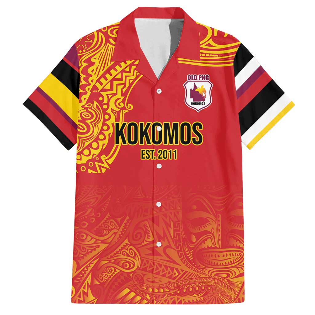 Queensland Papua New Guinea Custom Family Matching Summer Maxi Dress and Hawaiian Shirt All Red Pacific PNG Tribal Style