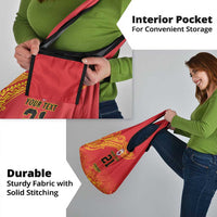 Queensland Papua New Guinea Custom Grocery Bag All Red Pacific PNG Tribal Style