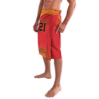 Queensland Papua New Guinea Custom Lavalava All Red Pacific PNG Tribal Style
