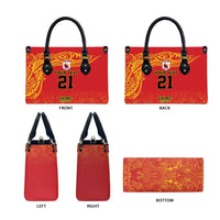 Queensland Papua New Guinea Custom Leather Bag All Red Pacific PNG Tribal Style - Polynesian Pride
