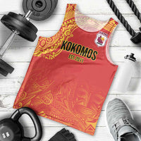 Queensland Papua New Guinea Custom Men Tank Top All Red Pacific PNG Tribal Style