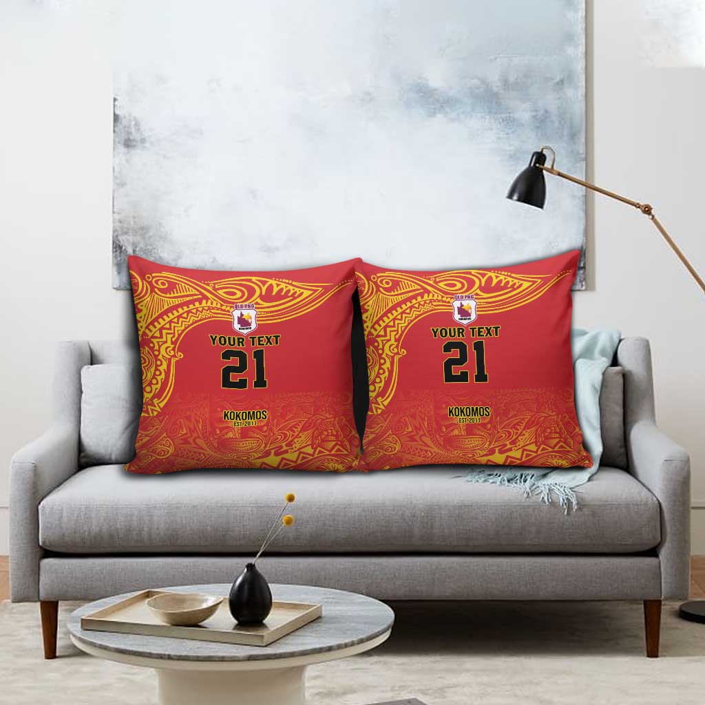 Queensland Papua New Guinea Custom Pillow Cover All Red Pacific PNG Tribal Style - Polynesian Pride