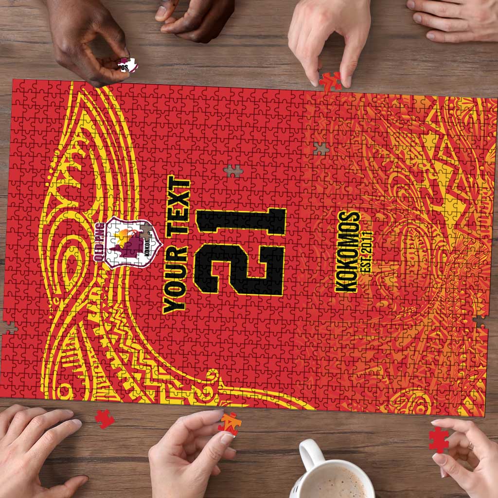 Queensland Papua New Guinea Custom Puzzle All Red Pacific PNG Tribal Style LT9 - Polynesian Pride
