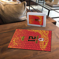 Queensland Papua New Guinea Custom Puzzle All Red Pacific PNG Tribal Style LT9 - Polynesian Pride