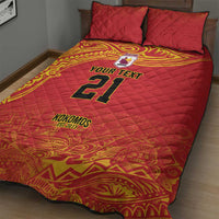 Queensland Papua New Guinea Custom Quilt Bed Set All Red Pacific PNG Tribal Style