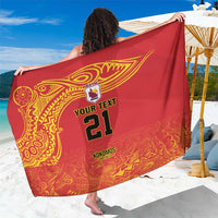 Queensland Papua New Guinea Custom Sarong All Red Pacific PNG Tribal Style