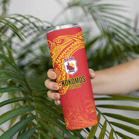 Queensland Papua New Guinea Custom Skinny Tumbler All Red Pacific PNG Tribal Style