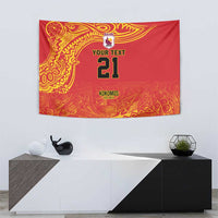 Queensland Papua New Guinea Custom Tapestry All Red Pacific PNG Tribal Style