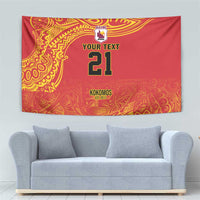 Queensland Papua New Guinea Custom Tapestry All Red Pacific PNG Tribal Style