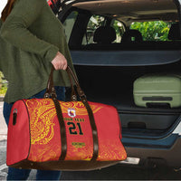 Queensland Papua New Guinea Custom Travel Bag All Red Pacific PNG Tribal Style - Polynesian Pride