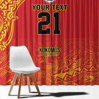 Queensland Papua New Guinea Custom Window Curtain All Red Pacific PNG Tribal Style