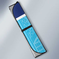 Queensland Samoa Custom Auto Sun Shade Blue Pacific Polynesian Tribal Pattern - Polynesian Pride