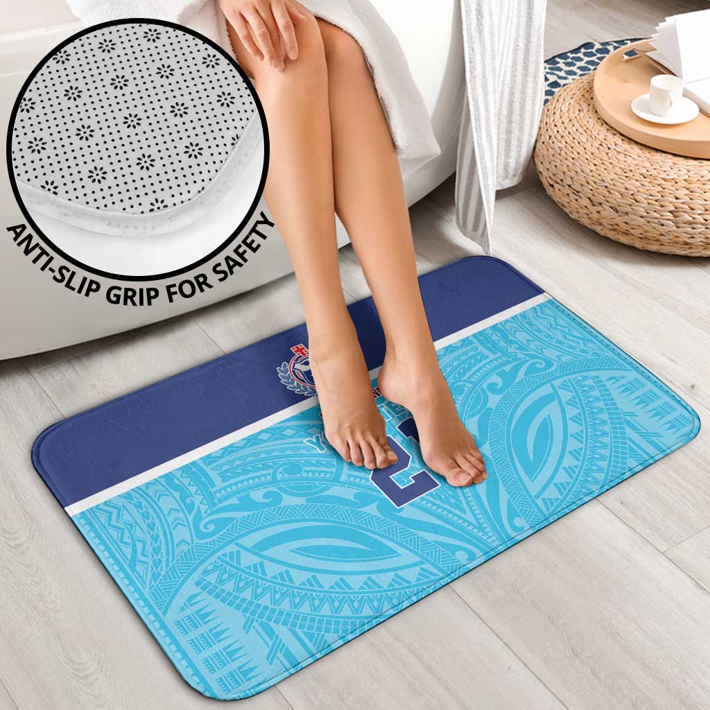 Queensland Samoa Custom Bathroom Set Blue Pacific Polynesian Tribal Pattern - Polynesian Pride