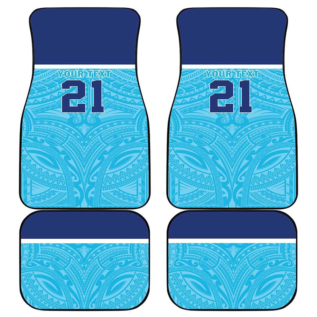 Queensland Samoa Custom Car Mats Blue Pacific Polynesian Tribal Pattern