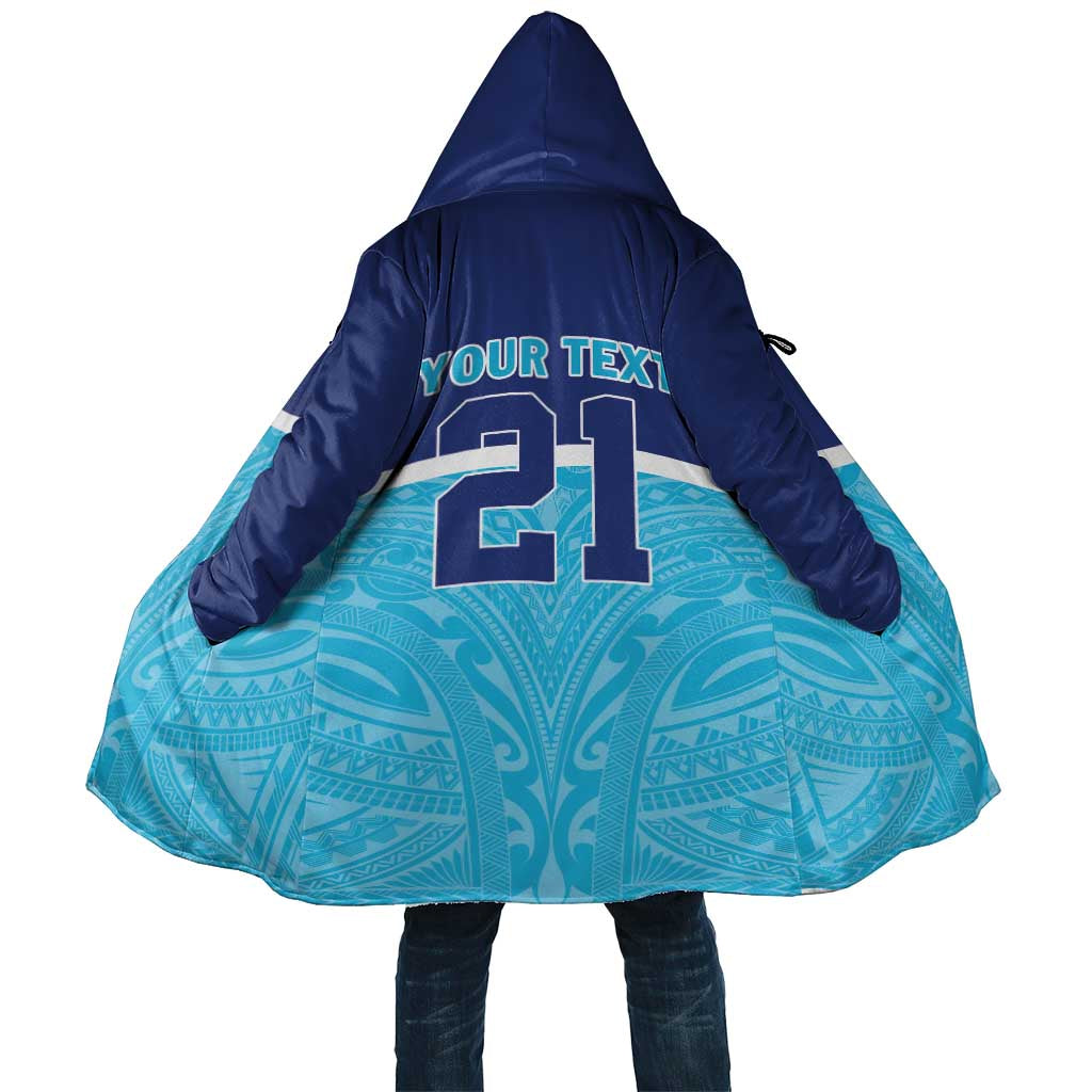 Queensland Samoa Custom Cloak Blue Pacific Polynesian Tribal Pattern - Polynesian Pride